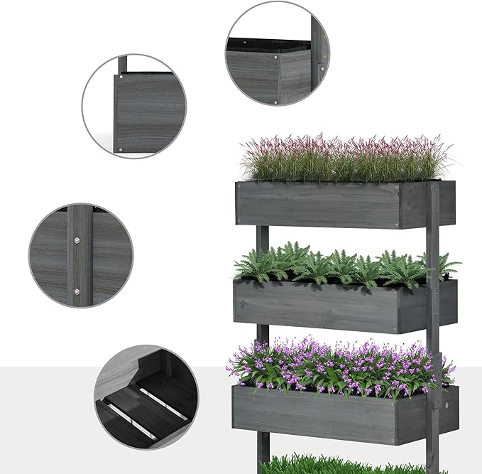 4-Tier Raised Garden Bed with Adjustable Angles