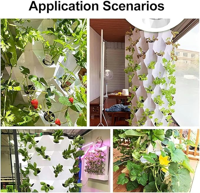 Smart Vertical Hydroponic Tower Self-Watering Growing System - Hydroponics Growing Tower for Indoor Herbs Fruits and Vegetables - Aeroponic Tower with Hydrating Pump Net Pots10floors//1pc