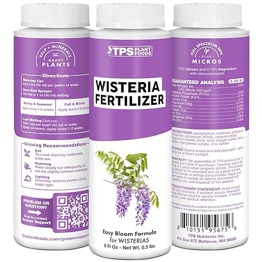 Wisteria Fertilizer – Liquid Plant Food for More Blooms Stronger Vines &amp Healthy Root Development 1 Gallon