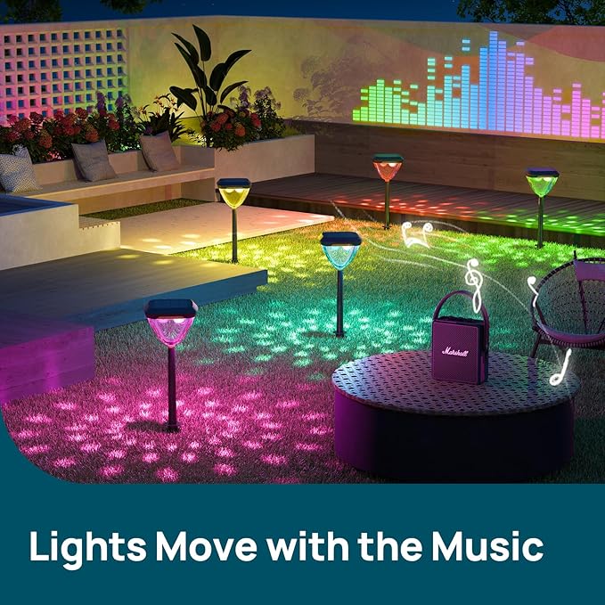 Linkind RGB Halloween Spotlights with Smart Solar Pathway Lights SP6