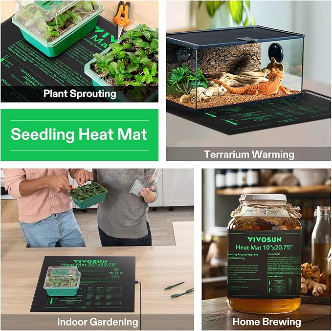 VIVOSUN 20 x 20.75 Seedling Heat Mat and Digital Thermostat Combo Set UL &amp MET-Certified Warm Hydroponic Heating Pad for Germination Indoor Gardening Greenhouse
