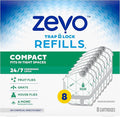 Zevo Compact Flying Insect Trap Official Refill Cartridges - Fits Zevo Compact Indoor Plug-in Trap Authentic Trap + Lock Technology to Catch Gnats House &amp Fruit Flies (8 Official Refill Cartridg