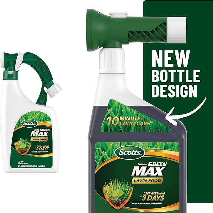 Scotts Liquid Green Max Lawn Food Lawn Fertilizer and Iron Supplement for Any Grass Type 29-0-0 32 fl. oz.