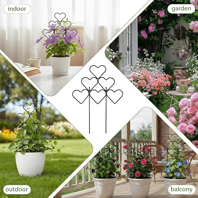 ZOUTOG 15 Inch Trellis for Climbing Plants Outdoor 9 PackRustproof Metal Garden Trellis for Potted PlantsSturdy Houseplant Support Indoor Outdoor for Ivy Pothos Monstera Hoya Flower Vine