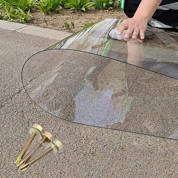 Clear Polycarbonate Sheet Roof Panels 3.3x3.3ft Acrylic Plastic Sheet for GreenhousesShedsCarportsHutsKennelsEasy to Cut