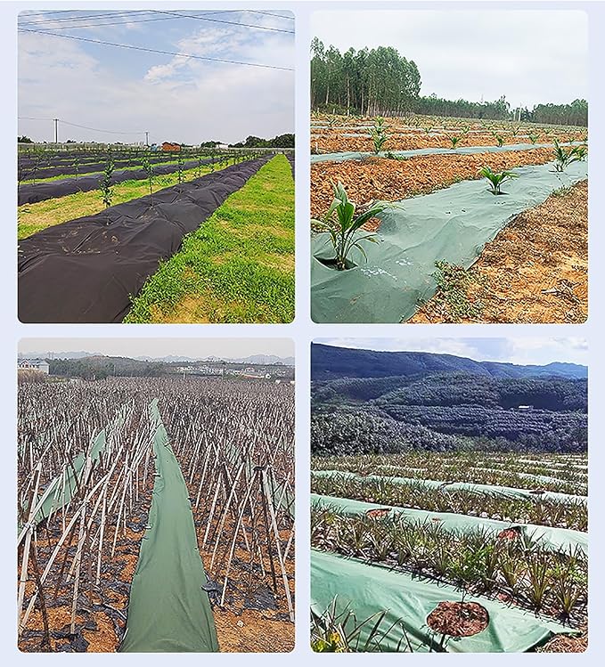 Weed Control Fabric Heavy Duty Garden Weed Membrane Cut Easily Ground Cover Membrane Weed Barrier Mat for Artificial Grass Patios Paths Flower Beds(1.2 * 100m)