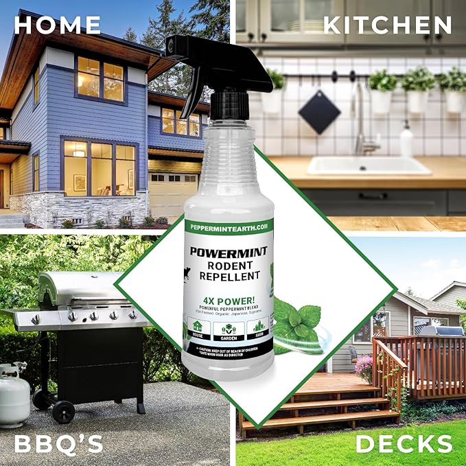 16 Oz Peppermint Oil Rodent Repellent Spray 2-Pack