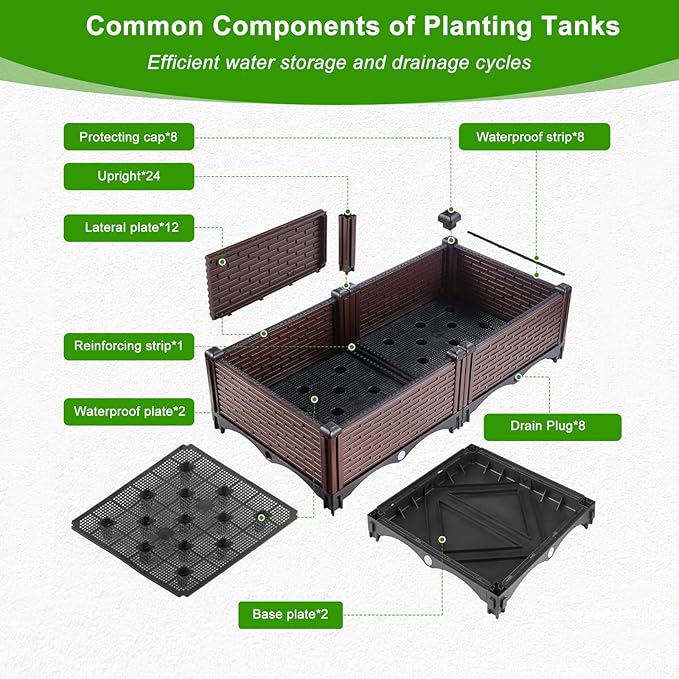 31.5X31.5X11 Raised Garden Beds Outdoor Heat And Frost Resistance Planters Herbs Garden Box With Drain Outlet Polypropylene Planter Boxes Outdoor For Vegetables And Flowers 440lbs Capacity
