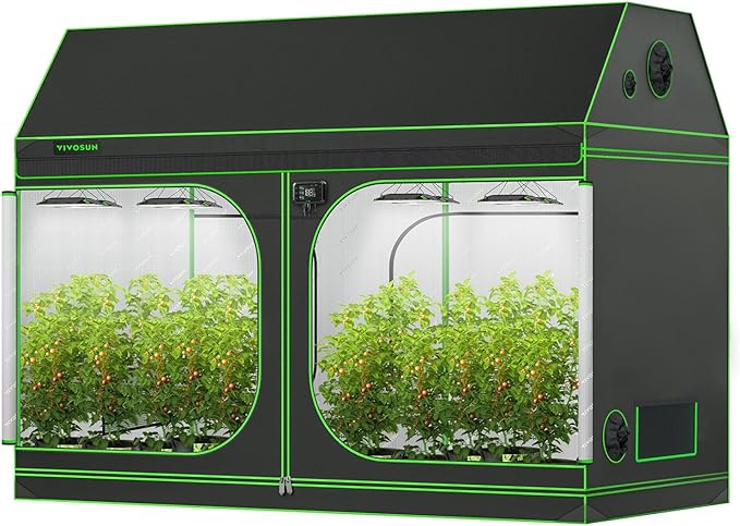VIVOSUN R846 4x8 Grow Tent 96x48x72 Roof Cube Tent with Observation Window and Floor Tray for Hydroponics Indoor Plant for VS4000/VSF4300