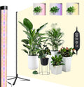 T8 LED Standing Grow Light for Indoor Plants with Timer 42W Full Spectrum Plant Light with 243 LEDs 4FT Height Tripod Stand Wide Coverage Floor Grow Lamp
