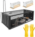 Humane Rat Traps - Large 12.5 Inches Upgraded Mouse Trap for Outdoors &amp Indoors - Reusable Rat Trap Cage for Mouse and Small Animals - Effective Quick Simple to Use (3-Pack)