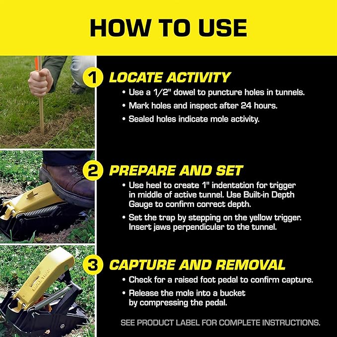 Tomcat Mole Trap Innovative and Effective Mole Remover Trap Kills Without Drawing Blood Reusable and Hands-Free 1 Trap