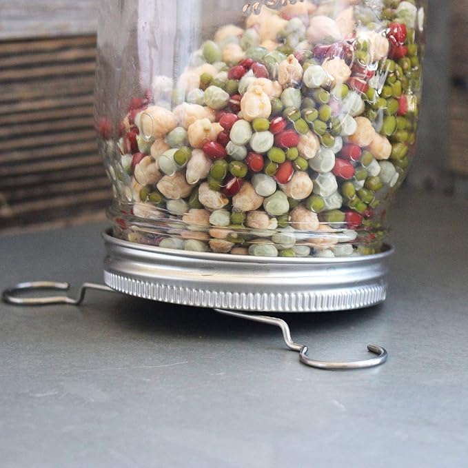 Deluxe Sprouting Jar Lid Kit With Seeds | Includes Half Gallon Jar 316 Stainless Sprouting Ring With Mesh Strainer Sprouting Stand And Handy Pantry Sprouting Seeds