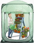 Porayhut Pop Up Greenhouse TentPortable X-Large Walk-in Flower House Indoor Outdoor Gardening Plant Sunshine Room with PE Mesh Cloth Cover for Protecting Plant from Cold Frost &amp Birds