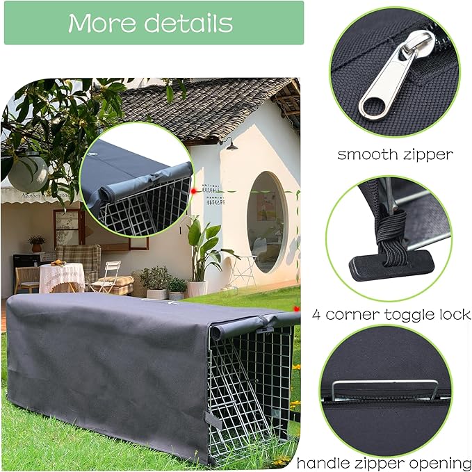 Live Animal Trap Cage with Cover &amp Gloves Cat Trap for Stray Cats 32 Inch Heavy Duty Folding Skunk Traps with Real Door for Raccoons Opossums Skunks Feral Cats Squirrels-(32 x 10 x 12 inches)