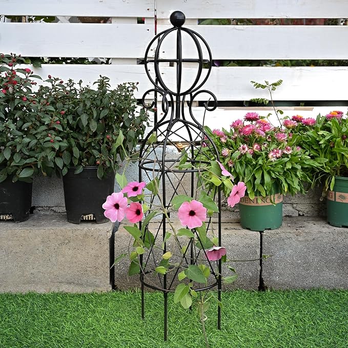 Garden Obelisk Trellis for Climbing Plants - 27.1 x 7.8 -Durable Metal Design Rust-Proof Ideal for Indoor &amp Outdoor Use Perfect for Roses Topiaries and Garden Decor