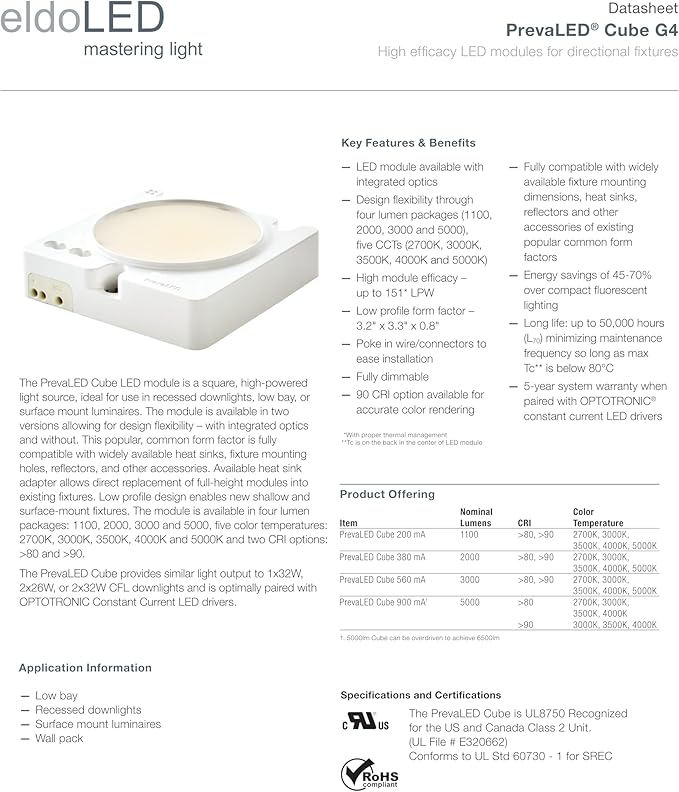 LLS eldoLED | PrevaLED® Cube G4 | PLCUBE DC 2000L 827 G4 (Generation 4) *2744N7 57971