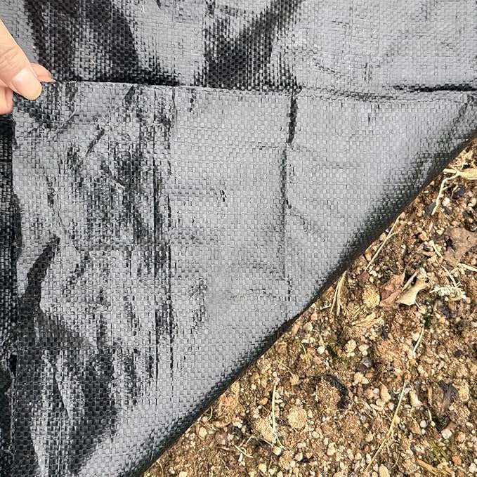 gardtree 4.92ftx50ft Three Line Planting Holes Weed Barrier Landscape Fabric 3.2oz Woven Geotextile Weed Control Cloth Mat for Cabbage Lettuce Radish Corn Peanutsetc..