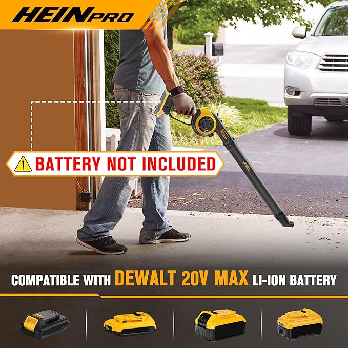 Cordless Leaf Blower Compatible with DEWALT 20V Max Battery (Tool Only) 200MPH Small Electric Leaf Blowers w/ 3 Speeds Mode Lightweight Mill Leaf Blowers Battery Powered for Patio