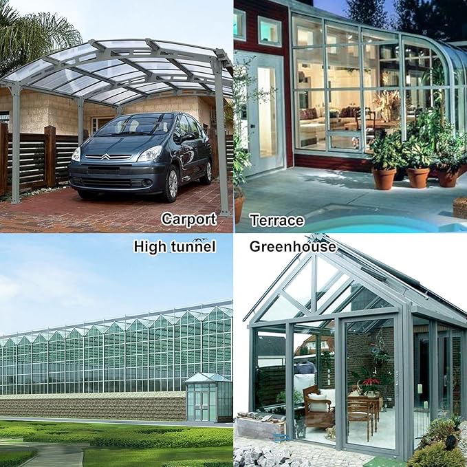 14 Pack Polycarbonate Greenhouse Panels 2'x4' Twinwall Clear UV Protected Sheets for Greenhouse Roofing Waterproof Durable Outdoor Plant Stand Cover
