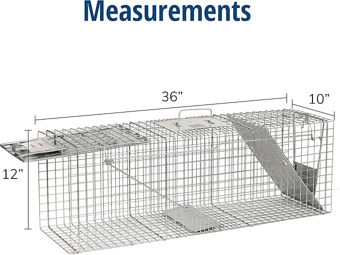 Havahart Large 2 Door Humane Catch and Release Live Animal Trap for Armadillos Beavers Bobcats Small Dogs Cats Foxes Groundhogs Nutria Opossums Raccoons Live Catch Trap for Stray Dogs 1045SR