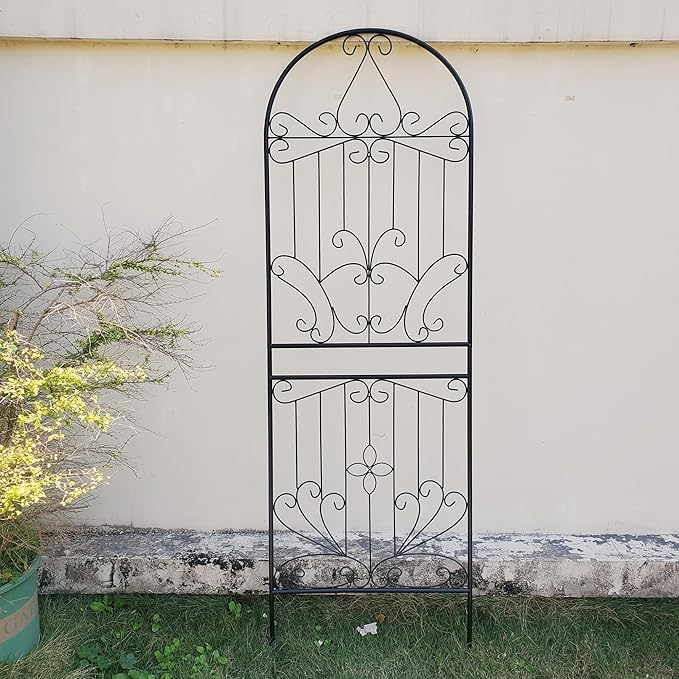 Trellis for Climbing Plants 70.8 H x 24.5 W Metal Iron Outdoor Wall Panel for Vines Flowers Elegant Garden Accent Decorative Structure 1 Pack