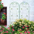 2 Pack Metal Garden Trellis 86.7 x 19.7 Rust-Resistant Trellis for Climbing Plants Outdoor Flower Support Green