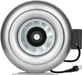 iPower 10 Inch 862 CFM Inline Duct Window Ventilation Fan for Basement Kitchen Grow Tent Grow Room Grounded Power Cord Silver