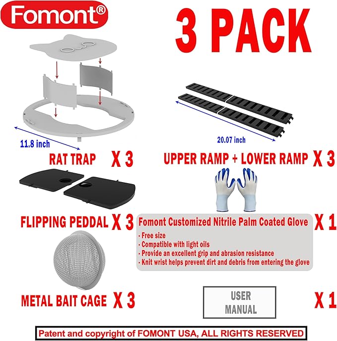 2025 New Improved Bucket Lid Mouse Trap Rat Trap-Metal Bait Cage-Automative Reset-5 Gallon Bucket Fit