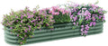 6.4' x 2' x 1' Galvanized Raised Garden Bed Kit Outdoor Metal Elevated Planter Box with Safety Edging Easy DIY Stock Tank for Growing Flowers Herbs Vegetables Green