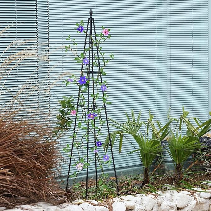 Cucumber Trellis - Foldable Metal Climbing Support Rust-Resistant Outdoor Plant Frame Vertical Growing Structure | Tomato Pea Bean Vegetable Flower Holder for Garden Patio Yard Indoor Greenhouse