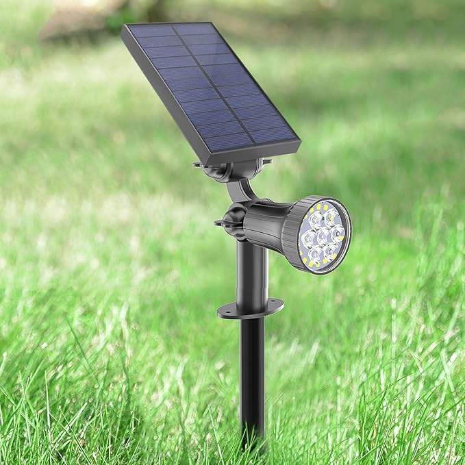 30 LEDs Solar Spot Pathway Lights for Outdoor IP65 Waterproof Landscape Lighting Garden1-Pack Landscape Lighting for Tree Wall Driveway (Warm White)
