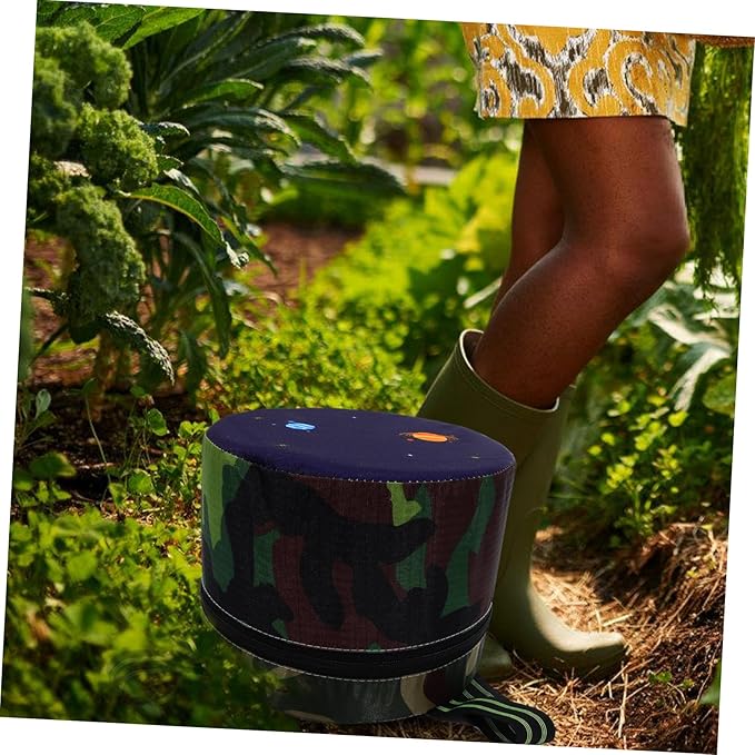 Happyyami Leather Mound Camping Stool Portable Outdoor Stool for Gardening and Farming Work
