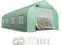 Outsunny 20' x 10' x 7' Walk-in Greenhouse Tunnel Green House with Zippered Mesh Door and 6 Mesh Windows Gardening Plant Hot House with Galvanized Steel Frame Green