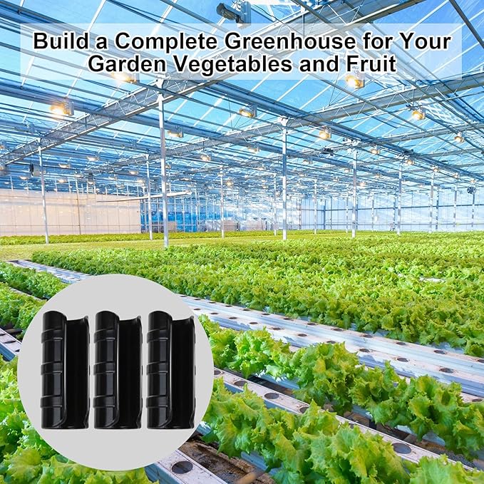 80PCS 3/4 inch Greenhouse Clips Black Greenhouse Clamps Black Plastic Clamps Garden Buildings Tube Clips for PVC Pipe Greenhouse Films Sunshade Nets Shelters Farming Gardening