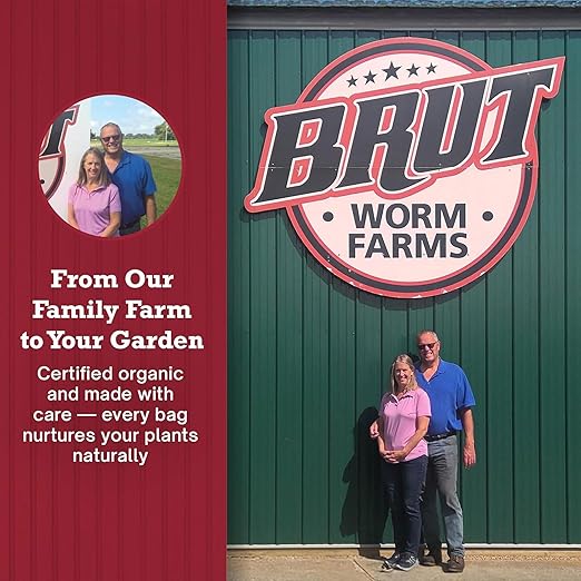 Brut Organic Worm Castings – 30 Lb – Garden's Elixir for Thriving Blooms &amp Harvests! (6 Pack)