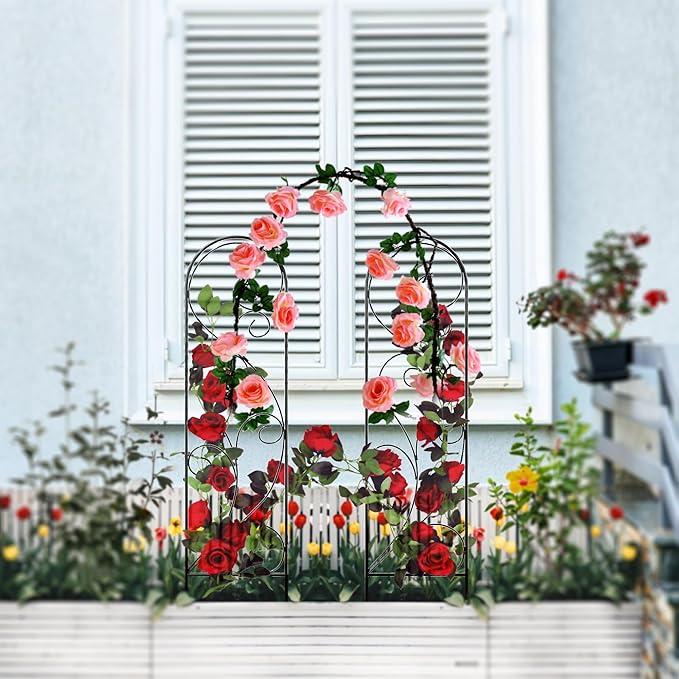 Zhongma 4 Pack 32 Metal Plant Trellis for Potted Plants ClimbingIndoor and Outdoor Fence Plant Support Trellis for Flower and Vagetable