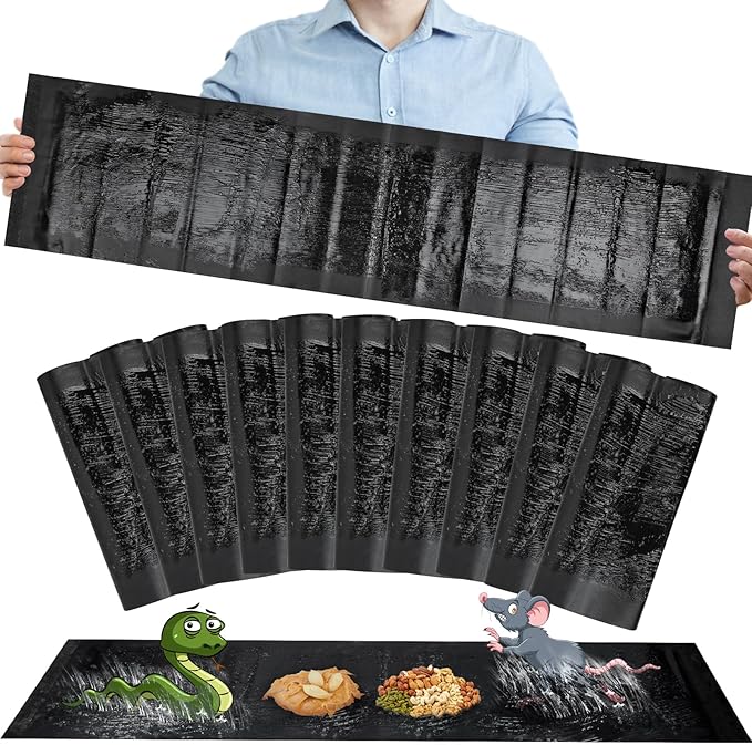 10 Pack Sticky Mouse Trap Super Large 47.2 * 11'' Glue Traps for Mice Peanut Taste Pheromone Rats Traps Indoor for Home Rodent Snakes Spiders Roaches