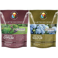 Earth Science Fast Acting Gypsum &amp Sulfur Bundle - Soil Conditioner &amp pH Adjuster Boosts Root Growth &amp Color Improves Nutrient Absorption Safe for Kids &amp Pets 5 lb Bags Each Long