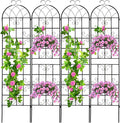 4 Pack 86.2x19.7in Metal Garden Trellis for Climbing PlantsBlack Metal Garden Trellis for Vines Plant Rose Vegetable SupportLarge Decorative Outdoor Trellis