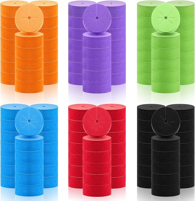 Lallisa 120 Pcs Clone Collars 2 Inch Foam Inserts for Hydroponic Cloning Machines Fits 2 Net Pots Reusable Collars for Hydroponics Plant Germination in DIY Cloner and Clone Machines (Multicolor)