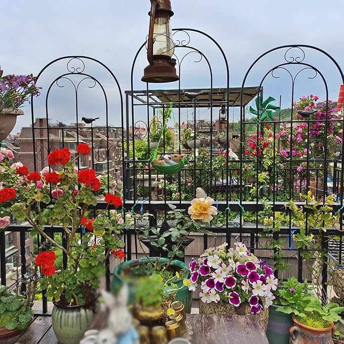 Bird Design Garden Trellis Metal Wall Climbing Plant Support Trellis Frame for Garden Climbing Vines Flowers Black/White(White180cm/70.9in)
