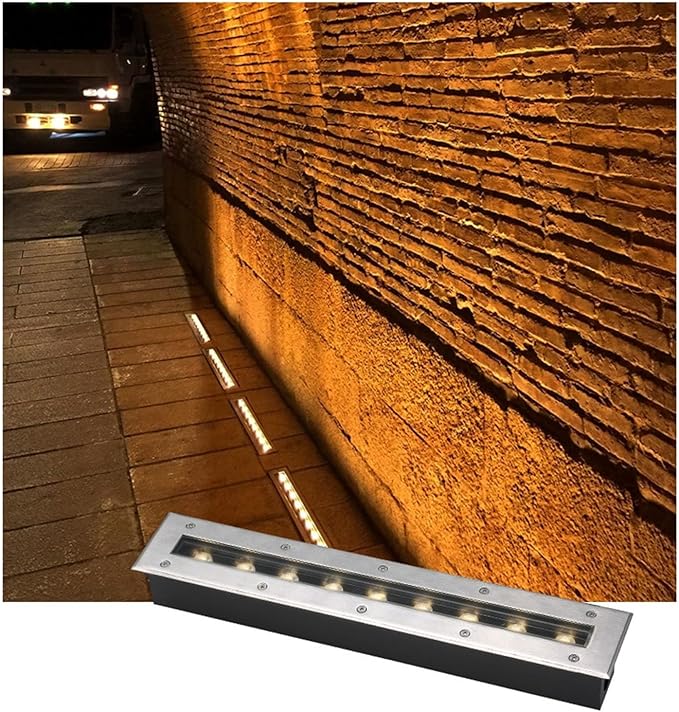 Rectangular Outdoor Recessed Spot Light - IP65 Waterproof Garden Buried Lights AC85-265V LED Floor Spotlight Ground LED Landscape Lights Outdoors Terraces Lighting(RGB24w)