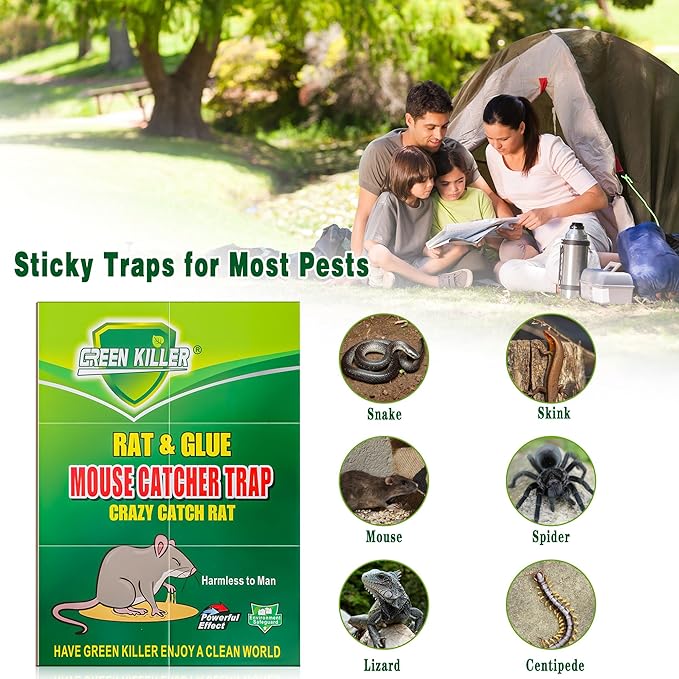8 Pack Jumbo Sticky Snake Traps Super Sticky Glue Trap for Snakes Mice Rats Cockroaches Spiders Large Snake Glue Trap Control Outdoor Home Garden Yard Farm Rat Glue Board Easy to Set 11.5 x16.6