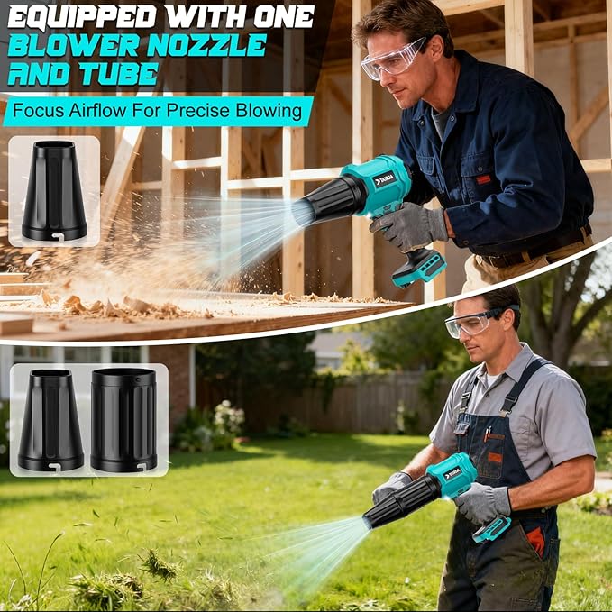 Cordless Leaf Blower Compatible for Makita 18V Battery(NO Battery) Mini Turbo Jet Blower with 2 Nozzles Lightweight &amp One-Hand Use for Patio Garage Yard Cleaning Car Dryer(Tool Only)