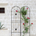2 Pack Metal Garden Trellis 71 in x 19.7 in Rustproof Black Plant Support for Climbing Vines Roses Peas Cucumbers and Beans