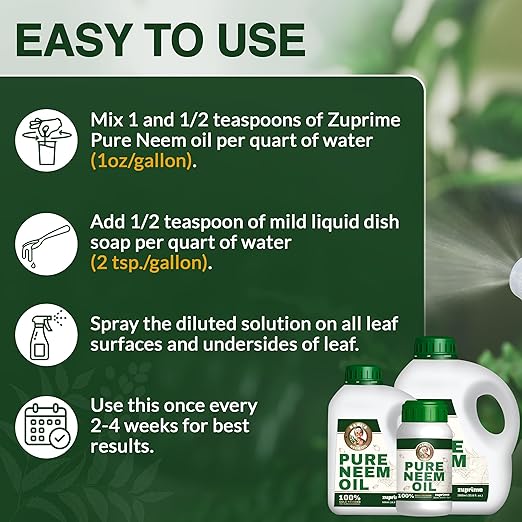 Nani's Pure Neem Oil for Plants Concentrate - Dilute for Use as Organic Neem Oil Spray for Plants Outdoor &amp Indoor Use - 100% Cold Pressed - Horticultural Enhanced Plant Health &amp Shine Need (
