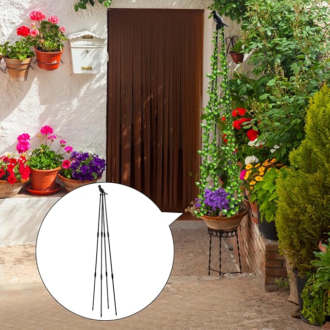 2Pack Garden Trellis for Climbing Plants OutdoorTall Plant Vine Support TowerGarden Obelisk Trellis Plant Tomato Cage for Flowers Stands Indoor Potted PlantBlack (160cm)