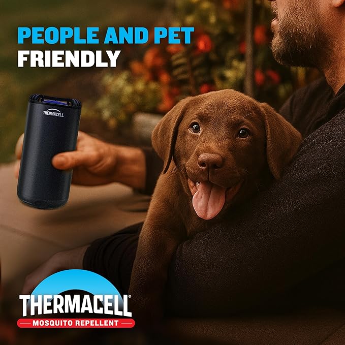 Thermacell Patio Shield Mosquito Repeller Highly Effective Mosquito Repellent for Patio No Candles or Flames DEET-Free Scent-Free Bug Spray Alternative Includes 12-Hour Refill