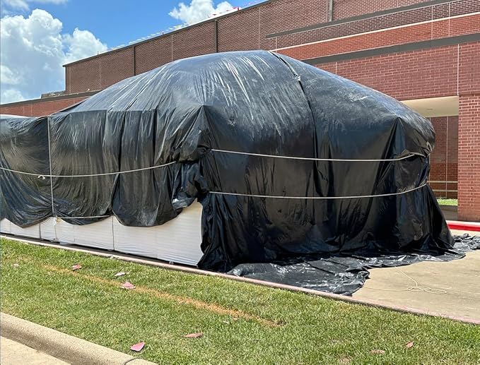 Plastic Sheeting Roll 4 MIL (20x100) Black for Painting Plastic Tarp Plastic Mulch Weed Barrier Concrete Moisture Vapor Barrier Construction Film Lumber Tarp Ground Cover
